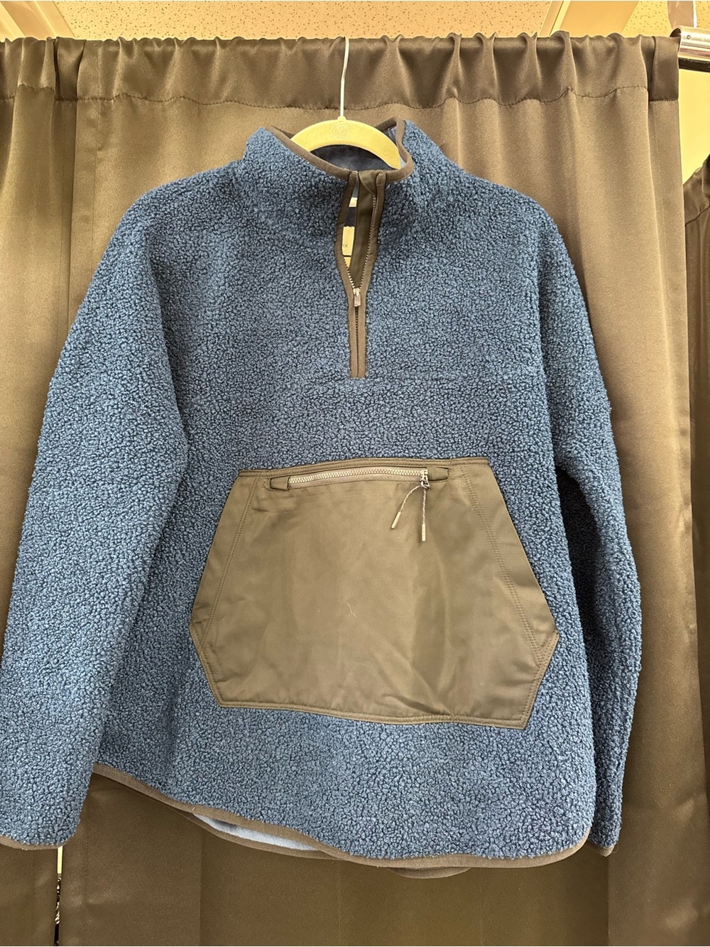 Tuckernuck Navy Sherpa Half-Zip Pullover with Pocket